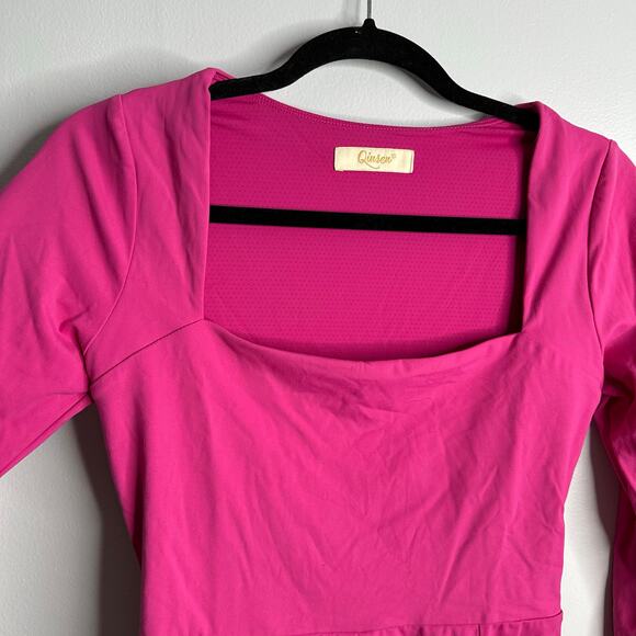 Qinsen Long Sleeve square neckline fit‎ and flare dress size 8 - Picture 6 of 7